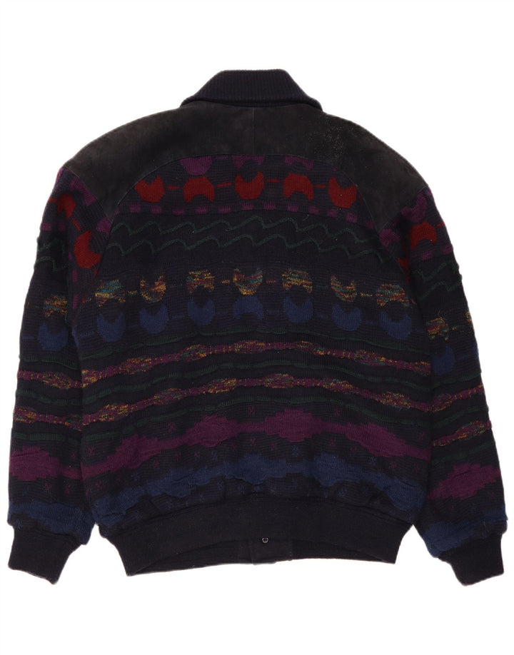 Ανδρικό πουλόβερ C&A Cardigan IT 48/50 Ακρυλικό μεσαίο μπλε ναυτικό ριγέ