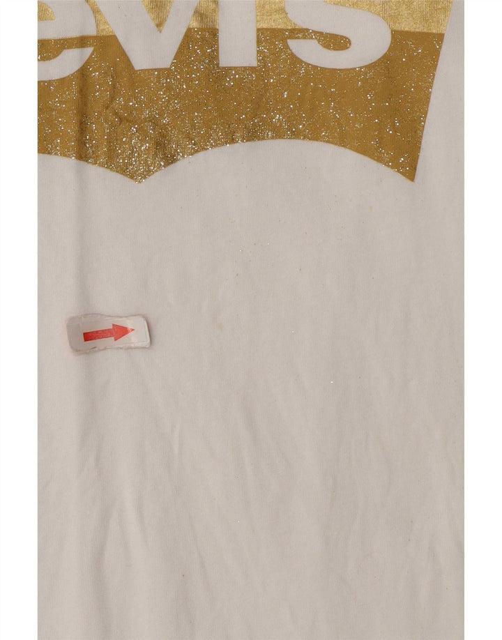 Γυναικείο γραφικό T-Shirt Levi's Top UK 14 Medium White