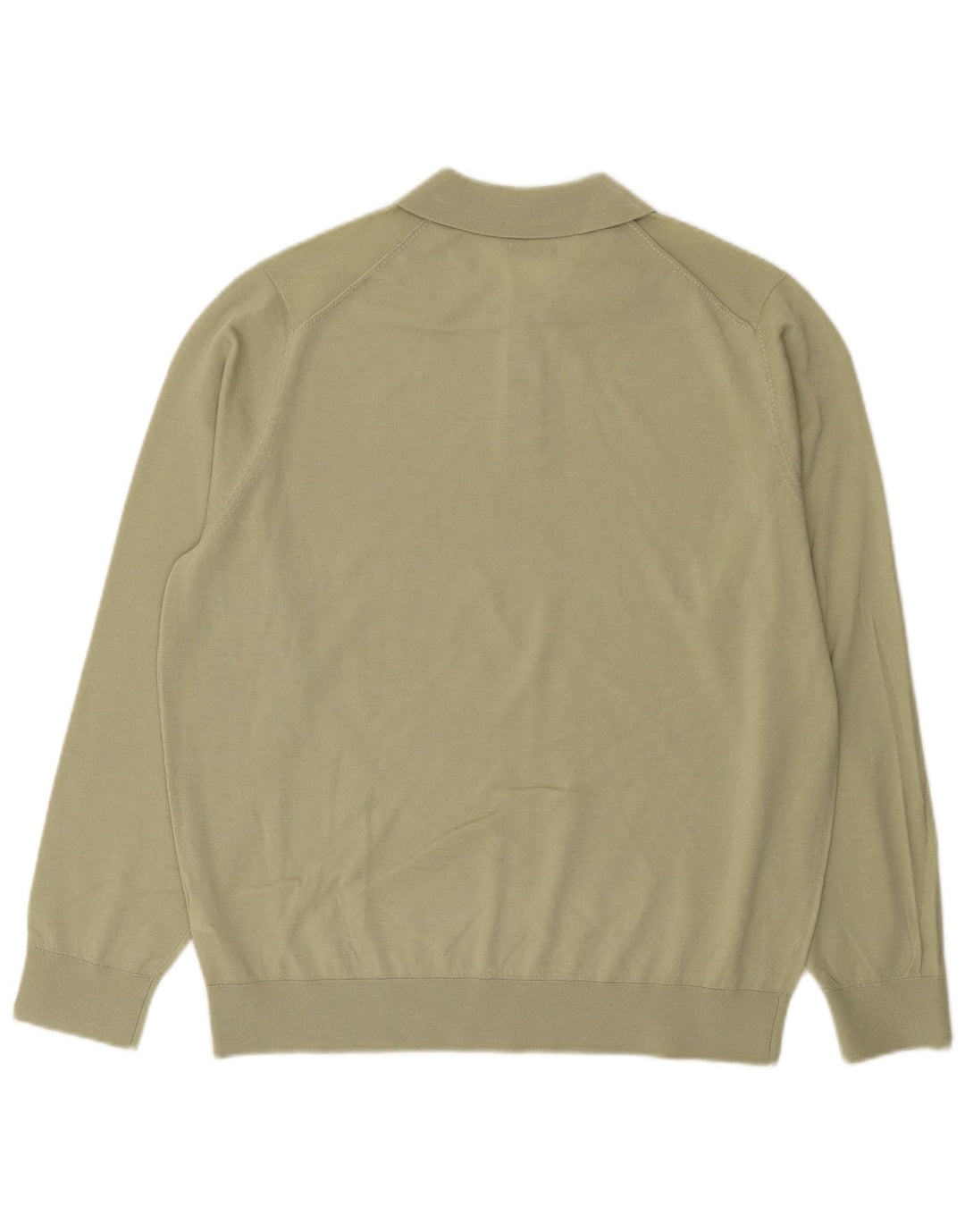 Massimo Dutti Ανδρικό πουλόβερ με λαιμό πόλο XL πράσινο μαλλί
