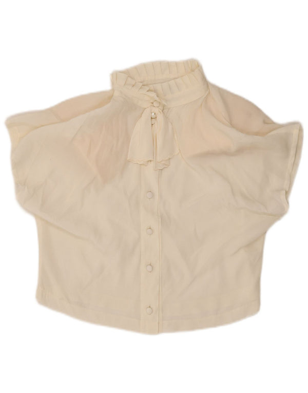 Vintage γυναικείο Crop κοντομάνικο μπλούζα IT 44 Medium Off White