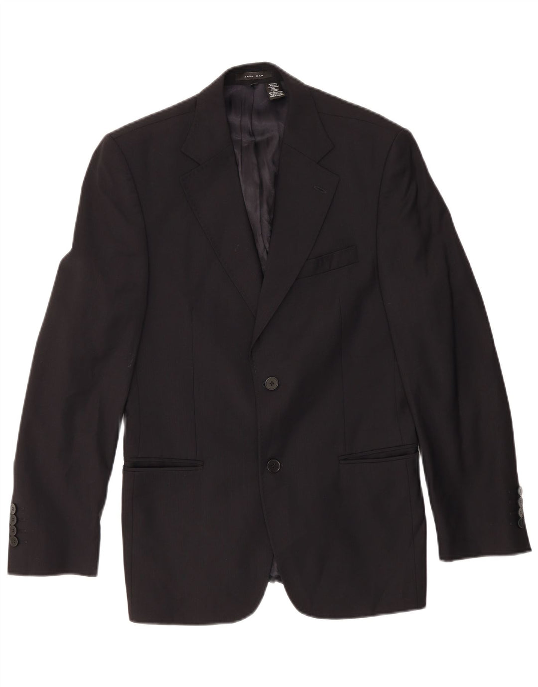 Zara Ανδρικό σακάκι μπλέιζερ με 2 κουμπιά EU 46 Small Navy Blue Wool