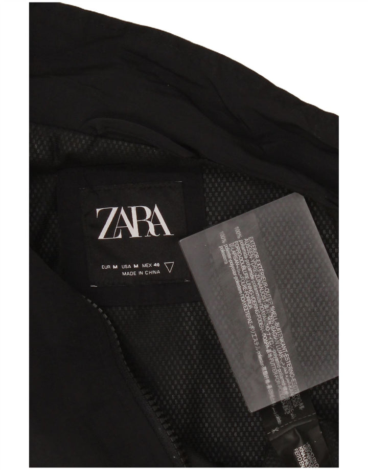 Zara Ανδρικό Bomber Jacket UK 38 Medium Black Polyamide