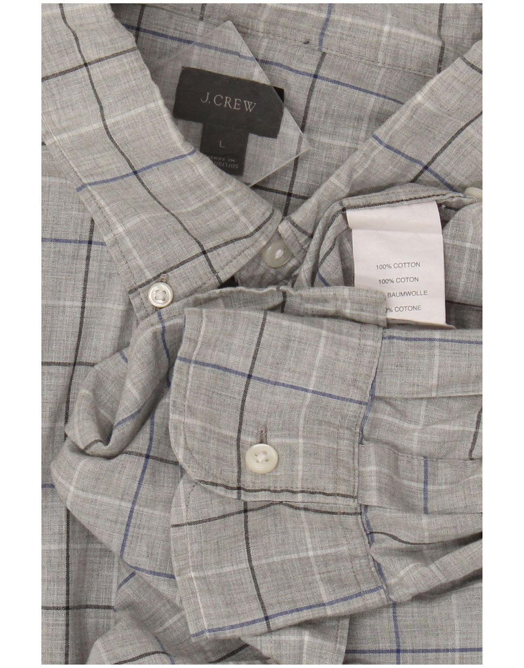 Ανδρικό πουκάμισο J. Crew Large Grey Check Cotton
