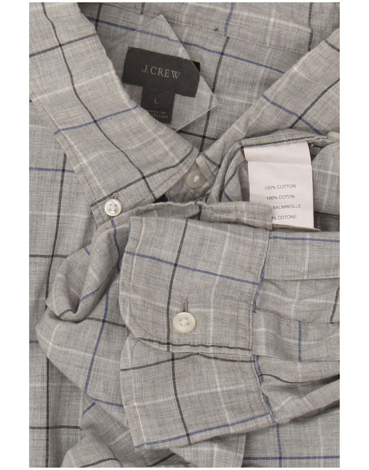 Ανδρικό πουκάμισο J. Crew Large Grey Check Cotton