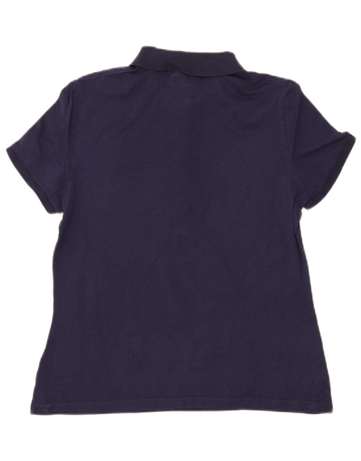 Γυναικείο μπλουζάκι πόλο LACOSTE Slim Fit Μέγεθος 42 Μεγάλο μπλε βαμβακερό