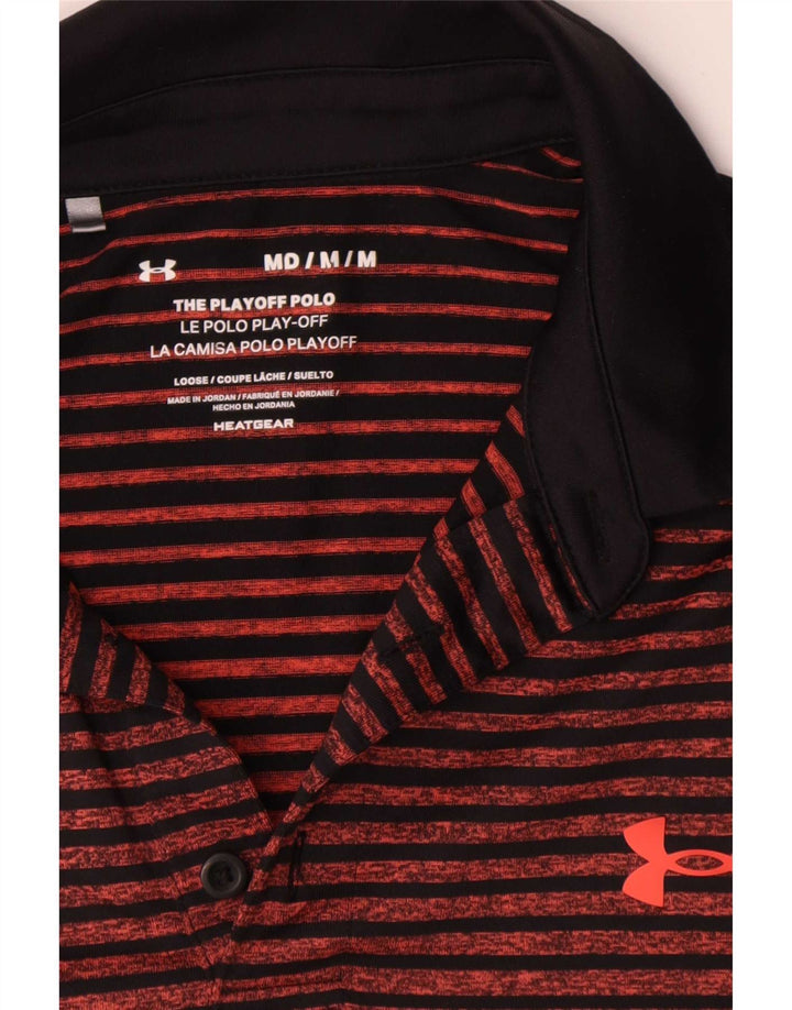 Under Armour Ανδρικό Heat Gear Polo πουκάμισο Μεσαίο πορτοκαλί ριγέ πολυεστέρα