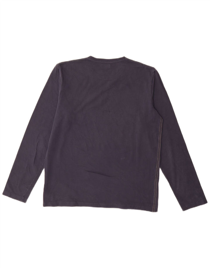 Ανδρικό γραφικό μπλουζάκι Gaudi μακρυμάνικο 2XL Navy Blue βαμβακερό