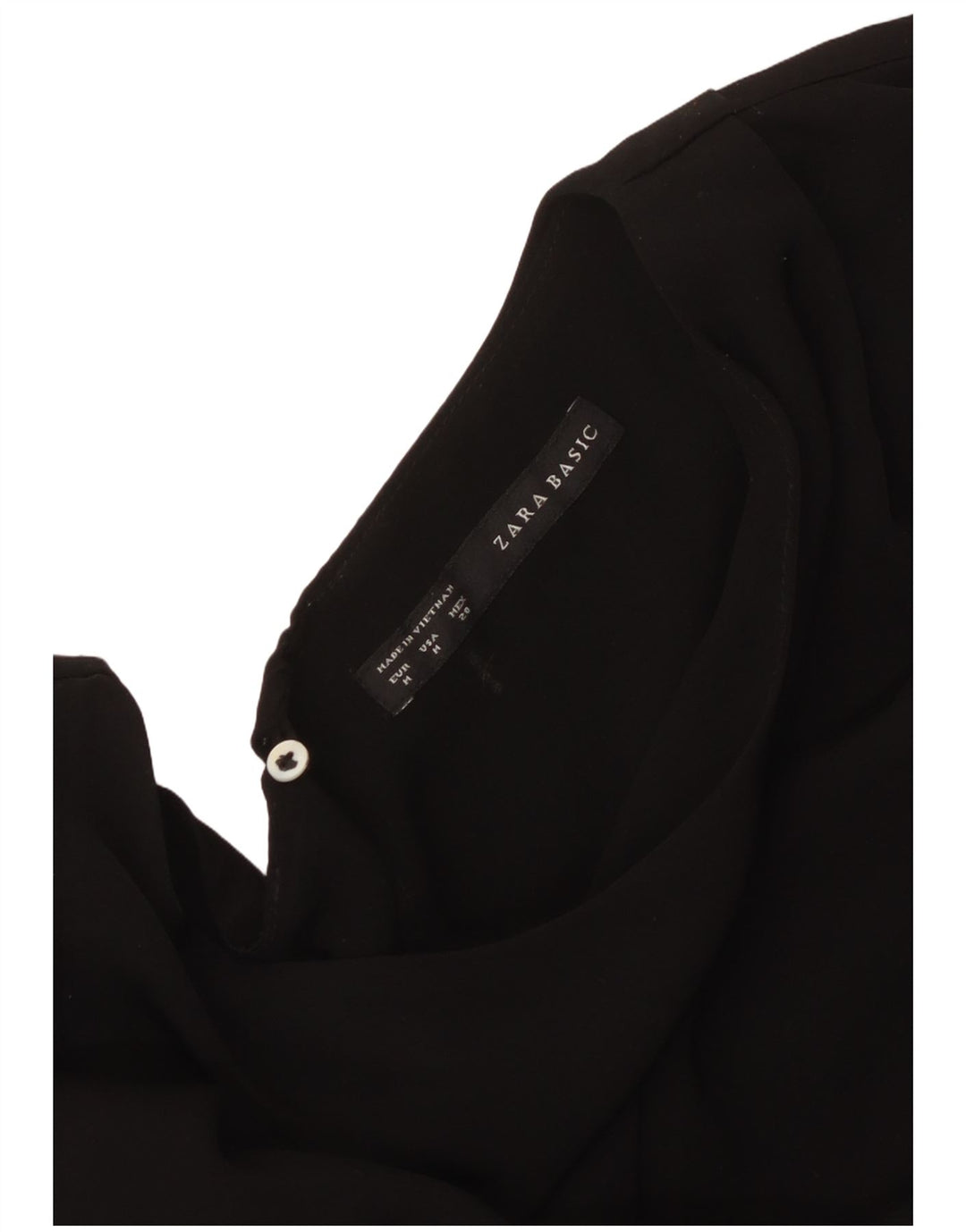 Zara Γυναικείο Αμάνικο Φόρεμα A-Line UK 14 Medium Μαύρο