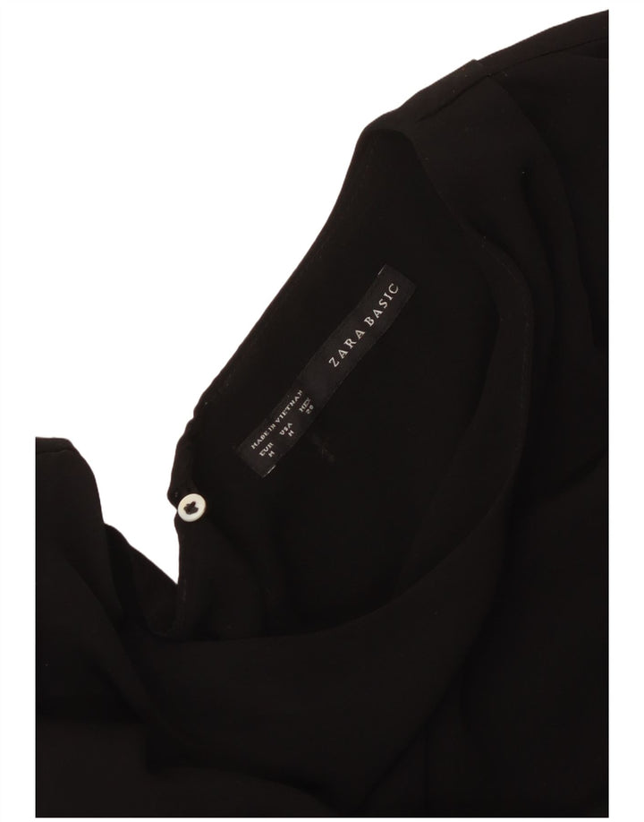 Zara Γυναικείο Αμάνικο Φόρεμα A-Line UK 14 Medium Μαύρο