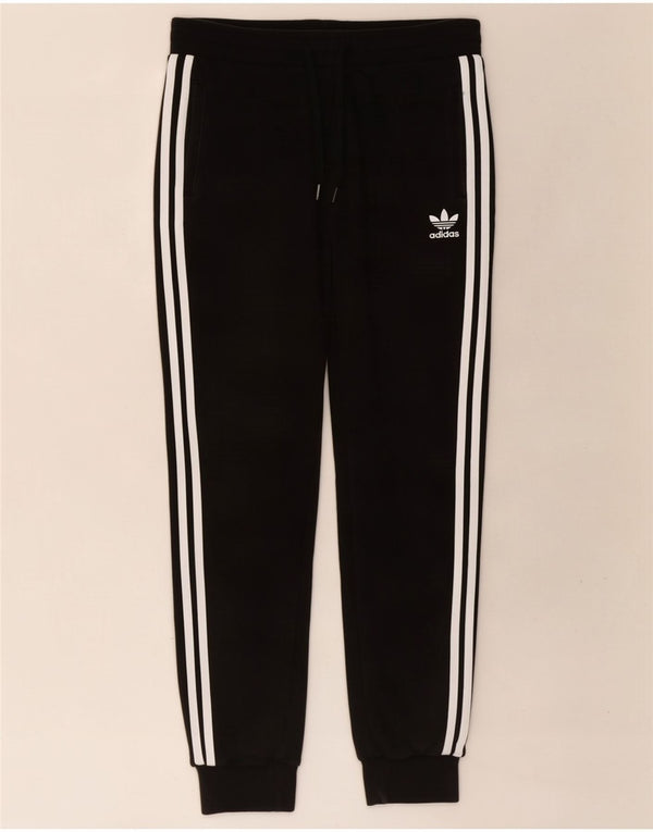 Adidas Boys Tracksuit Trousers Joggers 13-14 ετών Μαύρο βαμβακερό