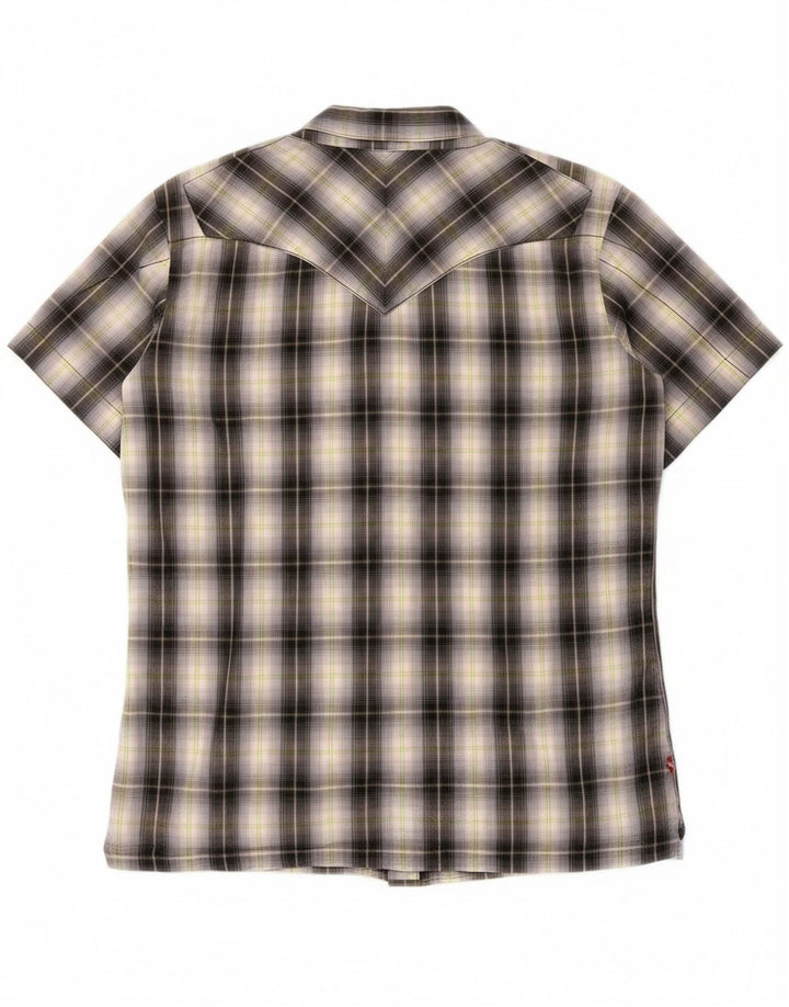 LEVI'S Mens Short Sleeve Shirt Medium Black Check
