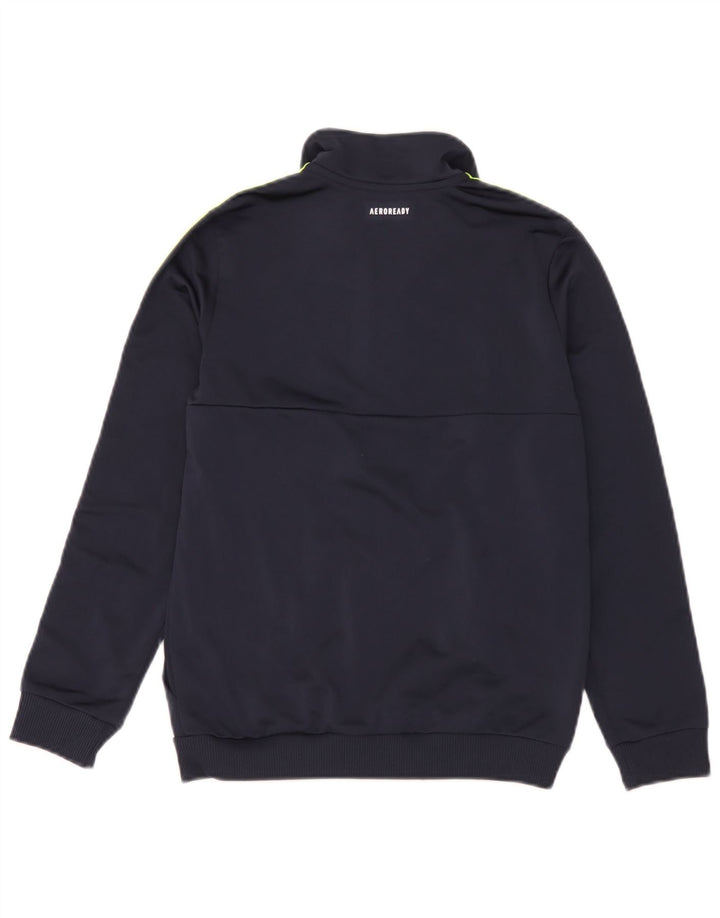 Κορυφαίο μπουφάν Adidas Boys Aeroready φόρμα 11-12 ετών Navy Blue Polyester