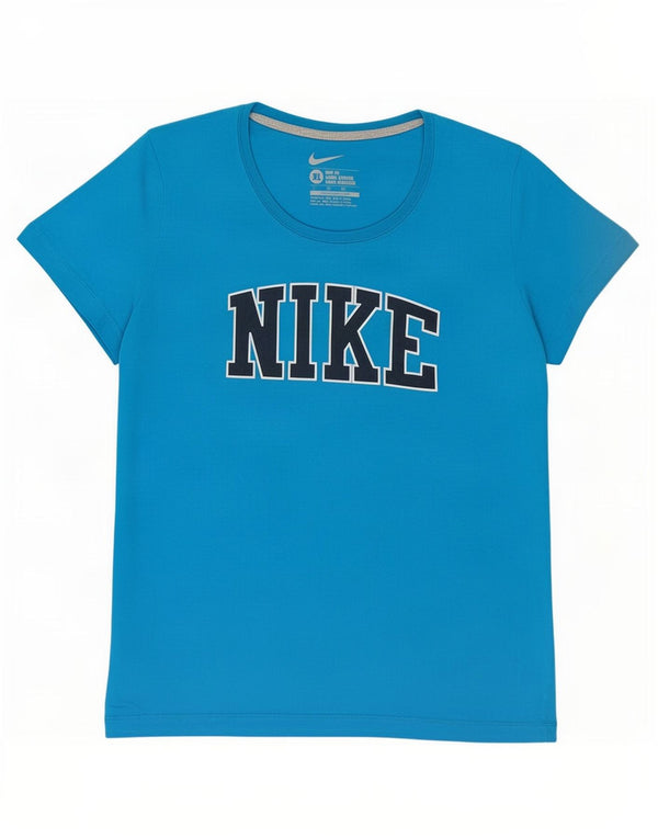 Γυναικείο γραφικό μπλουζάκι Nike Slim Fit Top UK 18 XL μπλε βαμβακερό
