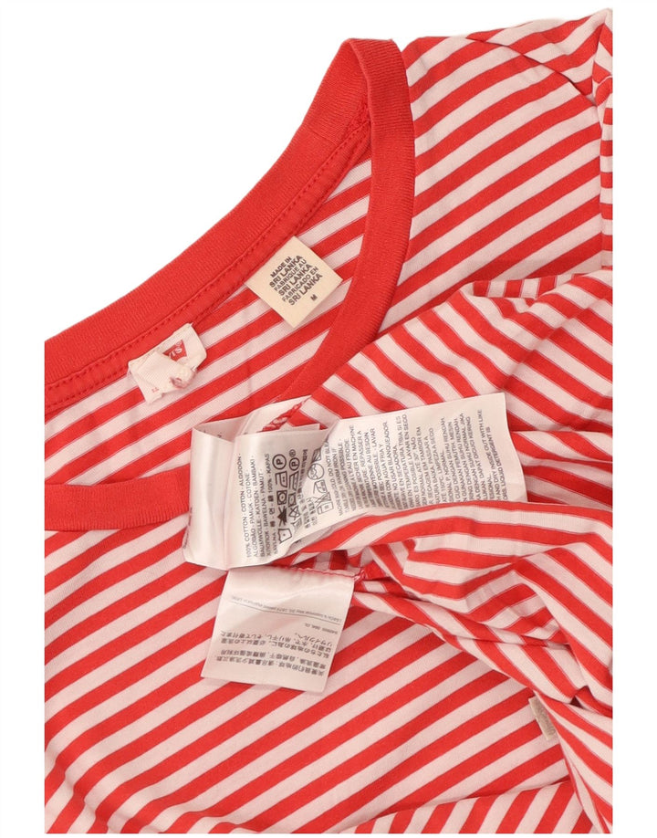 Γυναικείο T-Shirt Levi's Top UK 14 Βαμβακερό μεσαίο κόκκινο ρίγες