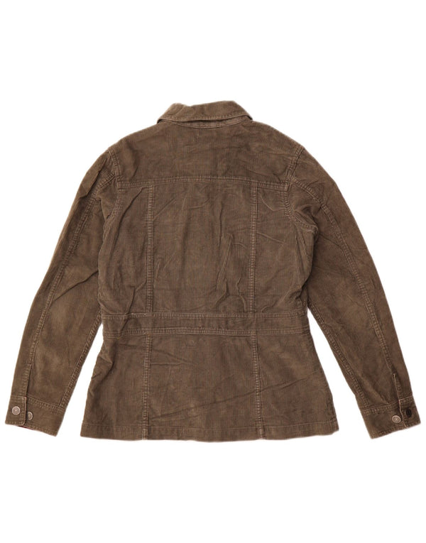 Eddie Bauer Γυναικείο Loose Fit Κοτλέ μπουφάν UK 10 Small Khaki Cotton