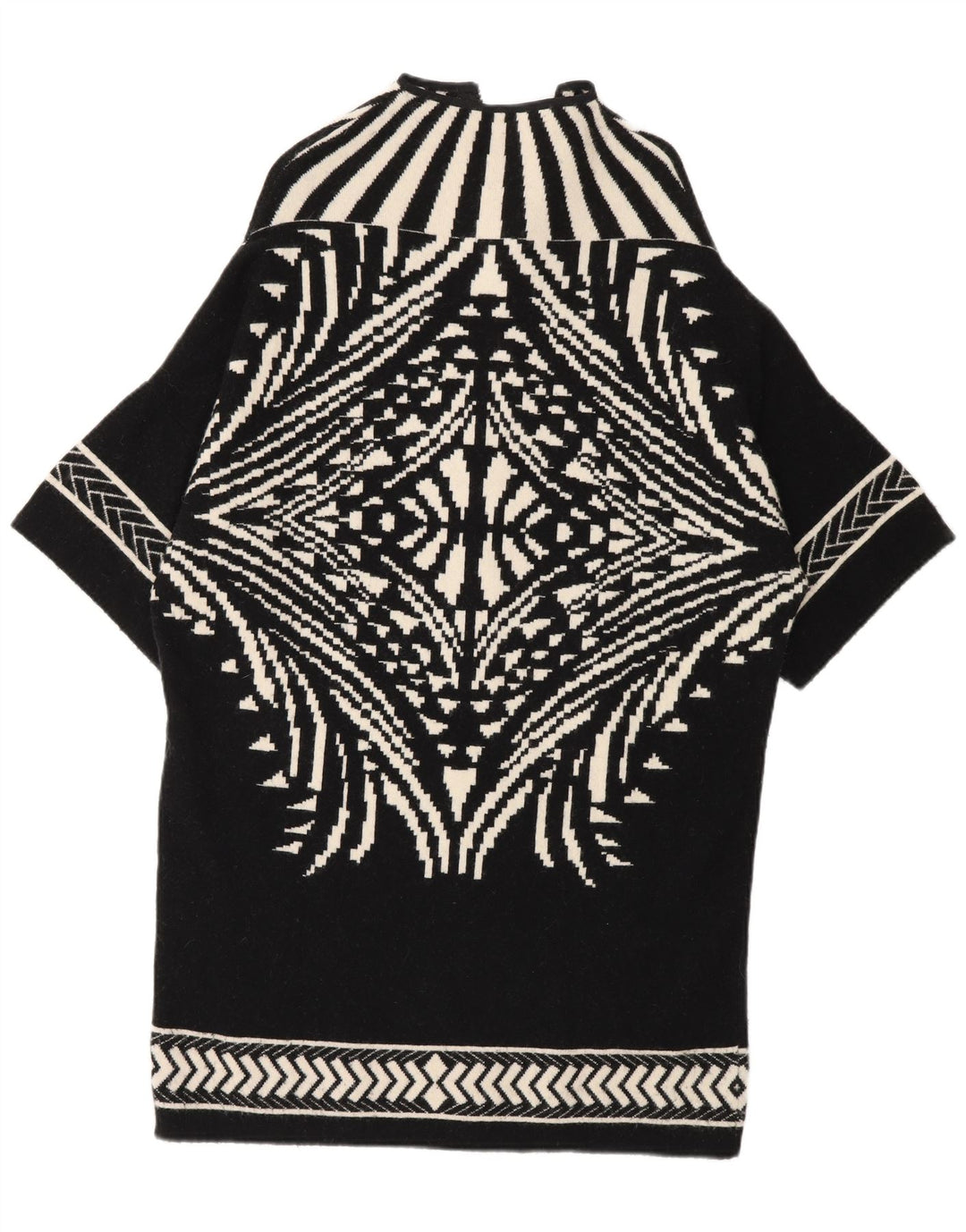 Byblos Γυναικεία Ζακέτα Longline UK 14 Medium Black Geometric