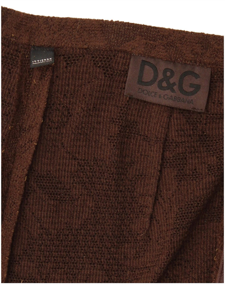 DOLCE & GABBANA Γυναικεία Πλεκτή Maxi Φούστα W26 Μικρή Καφέ Floral