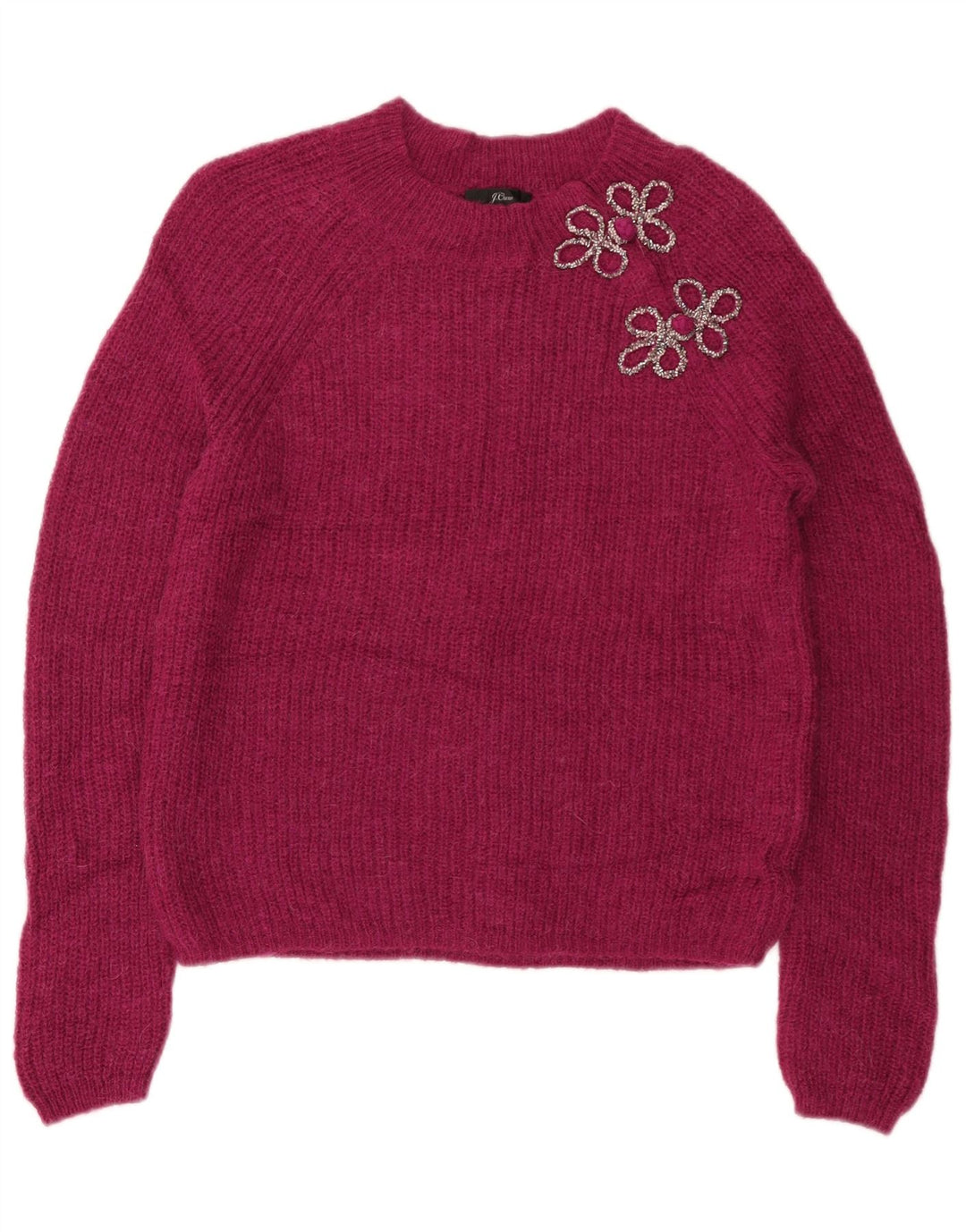 J. CREW Γυναικείο πουλόβερ με λαιμό σκάφος UK 10 Small Pink Polyamide