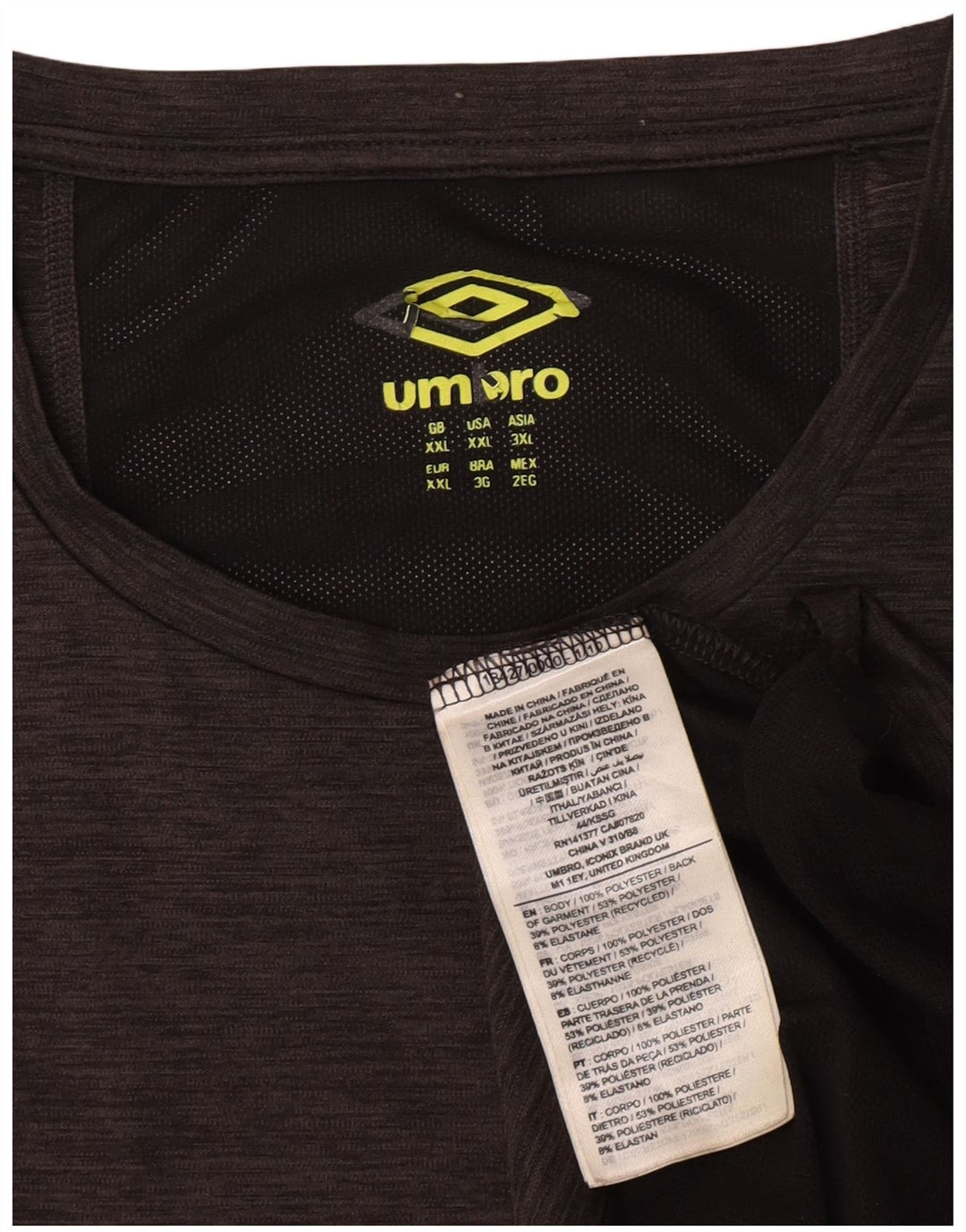 Ανδρικό T-Shirt Umbro Top 2XL Grey Colourblock Polyester
