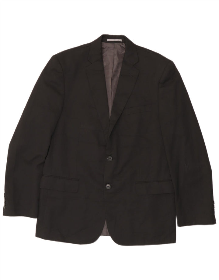 Marks & Spencer Ανδρικό Μακρύ Σακάκι με 2 Κουμπιά UK 42 Large Black