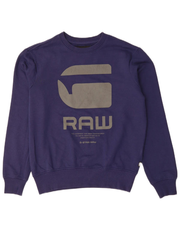 Ανδρικό γραφικό φούτερ G-STAR Small Navy Blue Cotton