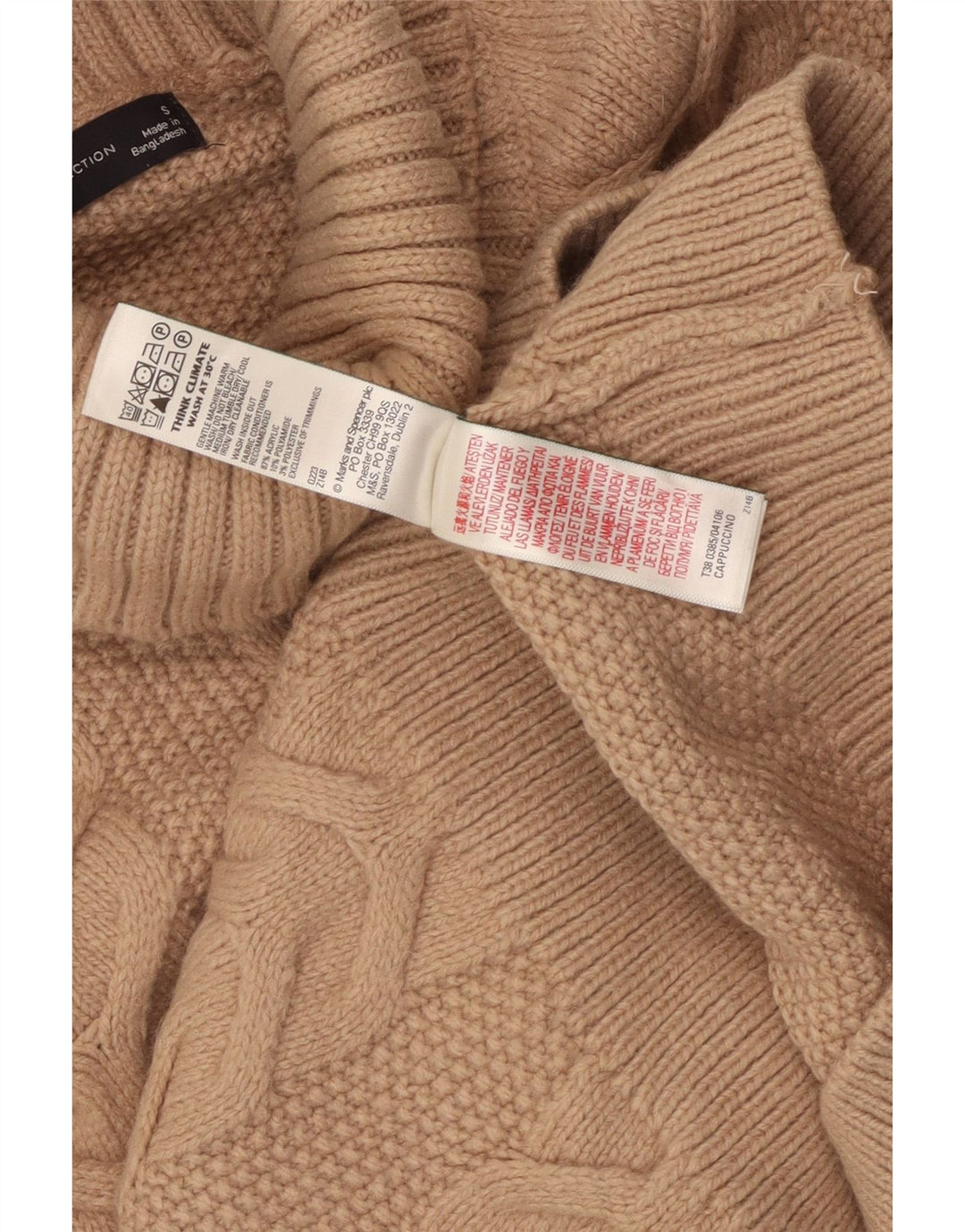 MARKS & SPENCER Γυναικείο πουλόβερ με ρολό λαιμόκοψη UK 10 Μικρό καφέ