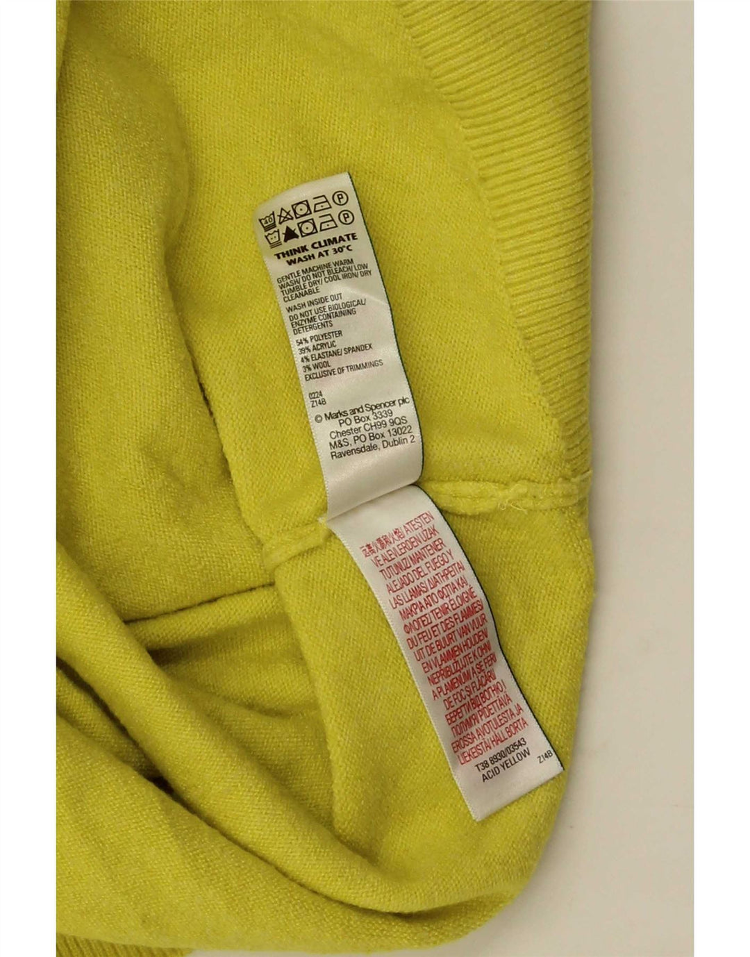 Marks & Spencer Γυναικείο πουλόβερ με ρολό λαιμόκοψη UK 10 Small Yellow