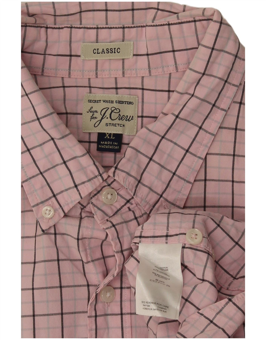J. Crew Ανδρικό πουκάμισο Classic Fit XL Pink Check Cotton