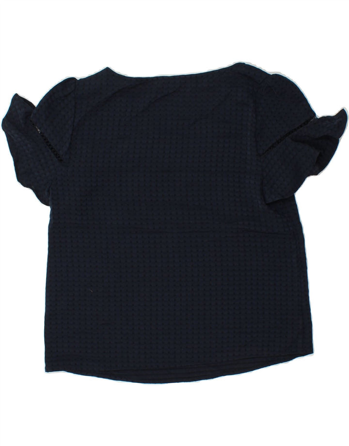 JACK WILLS Womens Blouse Top UK 12 Medium Navy Blue Spotted Polyester Vintage Jack Wills and Second-Hand Jack Wills from Messina Hembry 