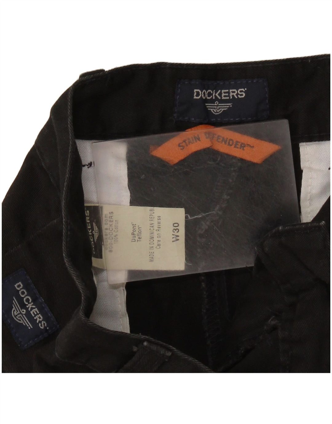 Ανδρικό σορτς chino DOCKERS Stain Defender με καρφίτσα W30 Μεσαίο μαύρο βαμβακερό