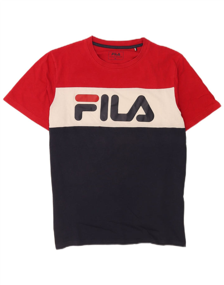 Ανδρικό γραφικό T-Shirt Fila Top μεσαίο πολύχρωμο Colourblock