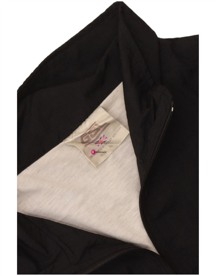 Vintage ανδρική αθλητική φόρμα Top Jacket XL Μαύρο ριγέ νάιλον