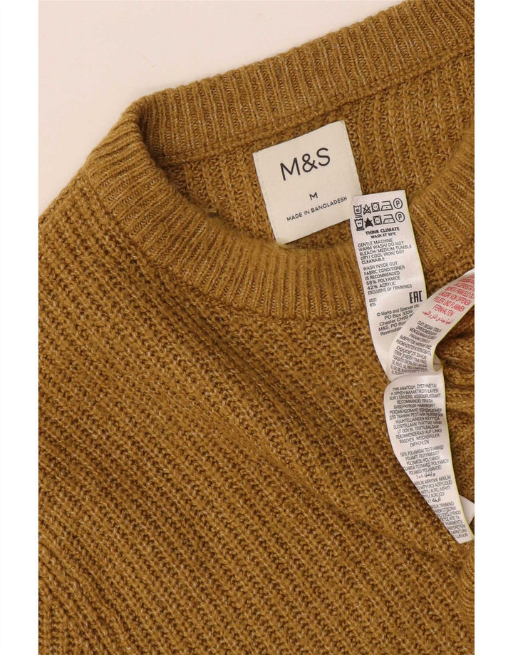Ανδρικό πουλόβερ Marks & Spencer Crew Neck Jumper Medium Khaki Polyamide