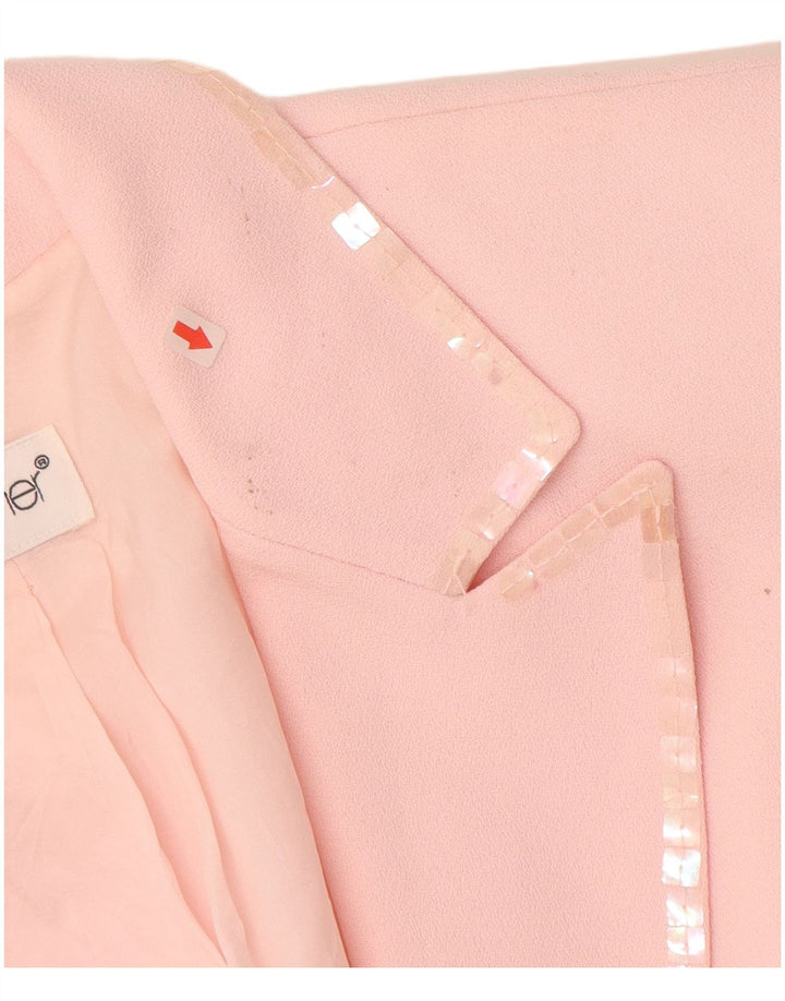 TOGETHER Γυναικείο σακάκι σακάκι με 1 κουμπί UK 12 μεσαίο ροζ πολυεστέρας