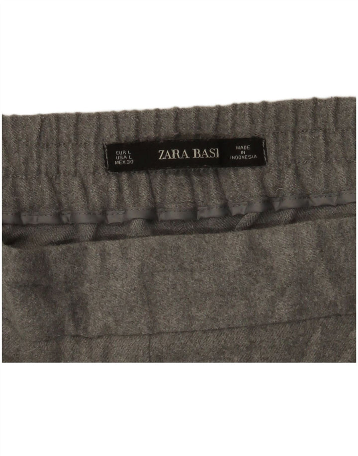 Zara Γυναικείο Cropped Παντελόνι Μεγάλο W30 L25 Γκρι