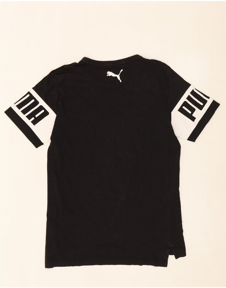 PUMA Mens Graphic T-Shirt Top Medium Black Colourblock Cotton Vintage Puma and Second-Hand Puma from Messina Hembry 