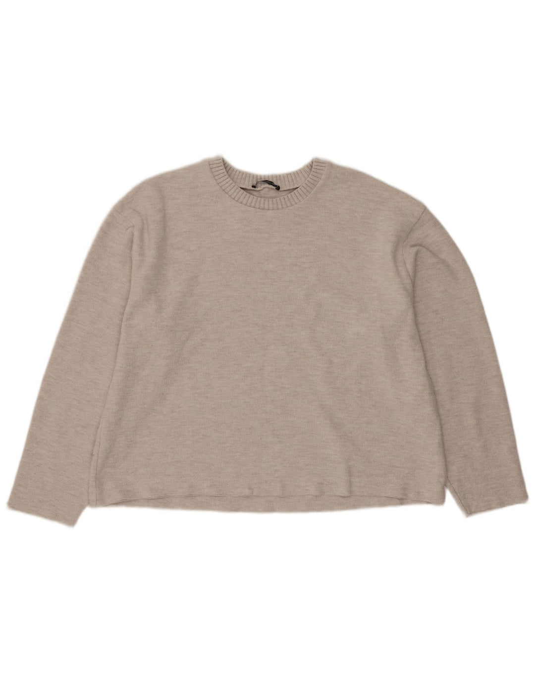 Zara Γυναικεία Μπλούζα Crop Top UK 16 Large Beige Polyester