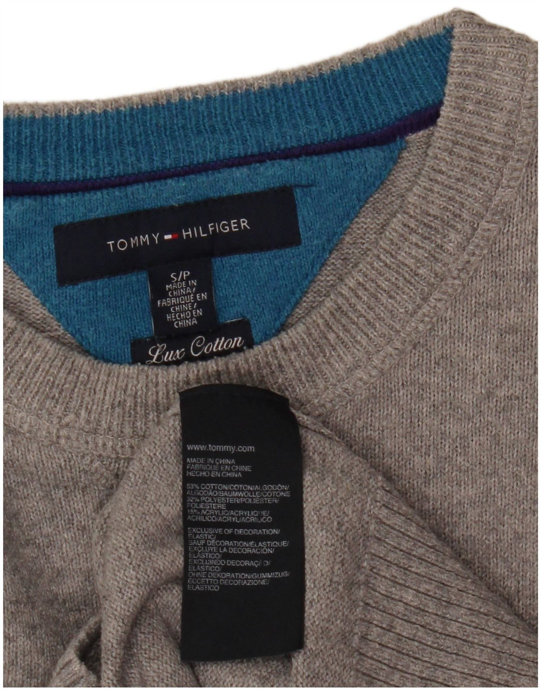 Ανδρικό πουλόβερ Tommy Hilfiger Crew Neck Jumper Μικρό Γκρι βαμβακερό