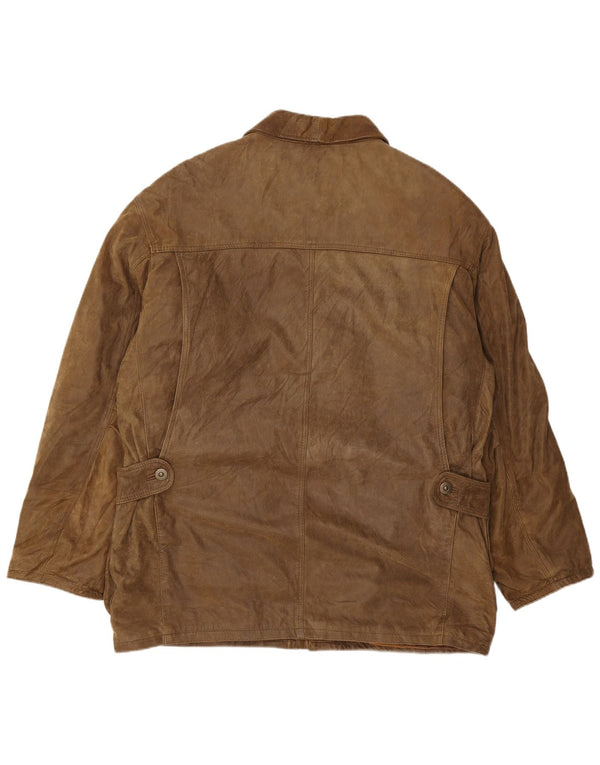 Essebi Ανδρικό Δερμάτινο Μπουφάν IT 54 2XL Καφέ Δερμάτινο