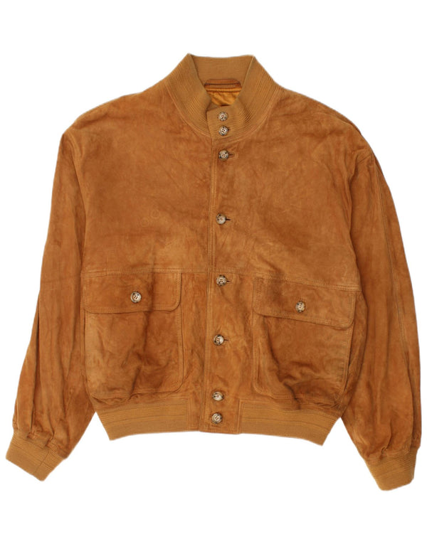 Vintage Ανδρικό Suede Bomber Jacket UK 40 Large Brown