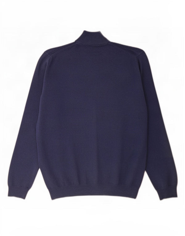 Ανδρικό πουλόβερ με φερμουάρ Massimo Dutti 2XL Μαλλί Navy Blue