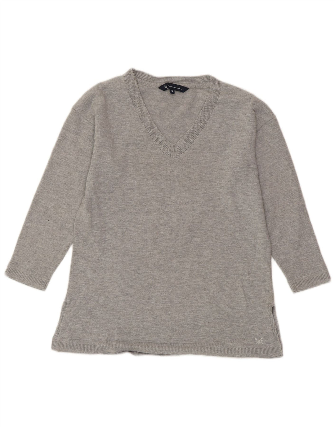 CREW CLOTHING Γυναικείο πουλόβερ με λαιμόκοψη σε V UK 8 Small Grey Flecked