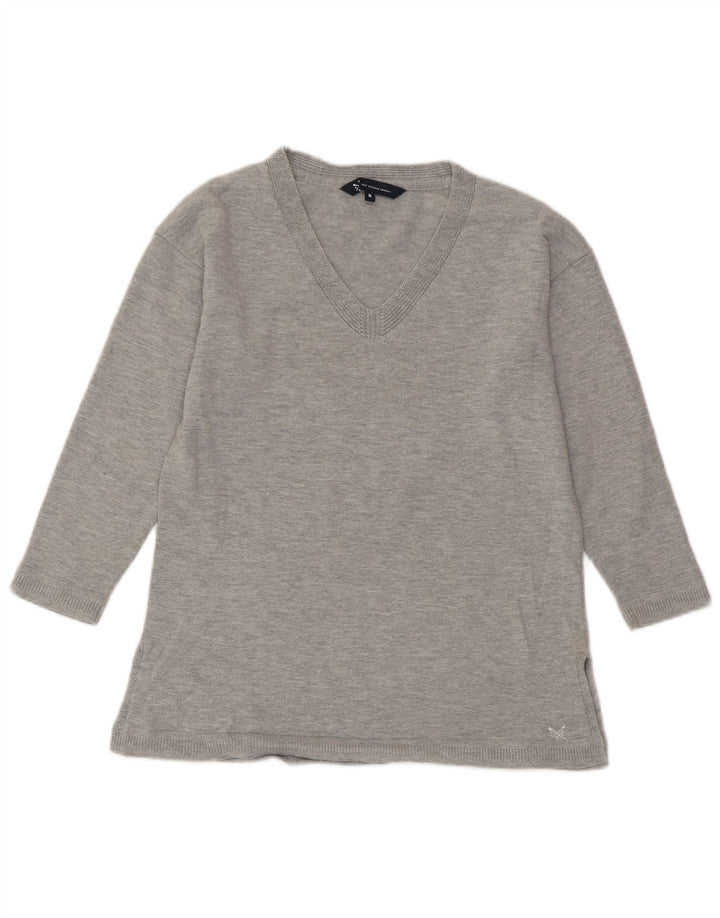 CREW CLOTHING Γυναικείο πουλόβερ με λαιμόκοψη σε V UK 8 Small Grey Flecked