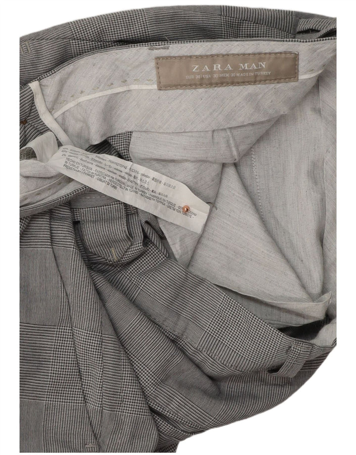 Ανδρικό παντελόνι Chino ZARA Slim EU 38 Small W30 L31 Grey Houndstooth
