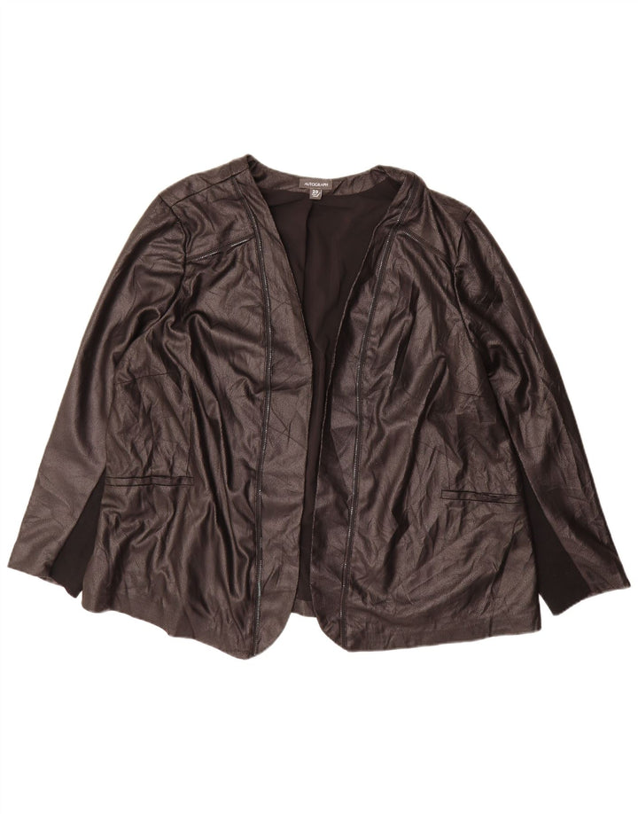 Marks & Spencer Γυναικείο Μπουφάν Ανοιχτό Μπλέιζερ Autograph UK 20 2XL Μαύρο