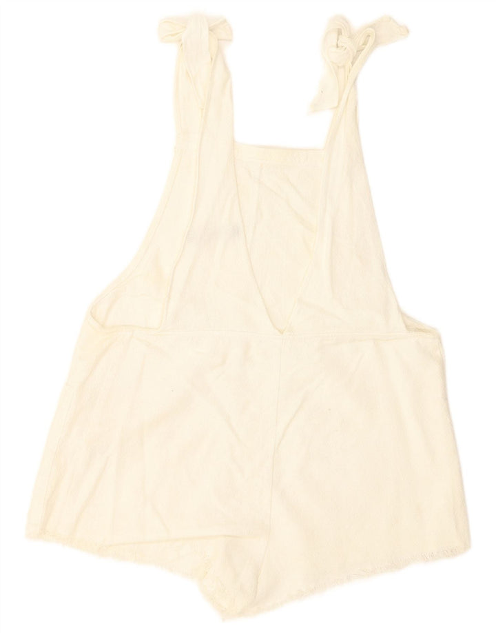 Zara Γυναικείο Σορτς Dungarees Μεσαίο W36 από λευκό βαμβακερό