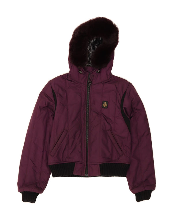 REFRIGIWEAR Girls Hooded Padded Jacket 13-14 Years Purple Polyamide