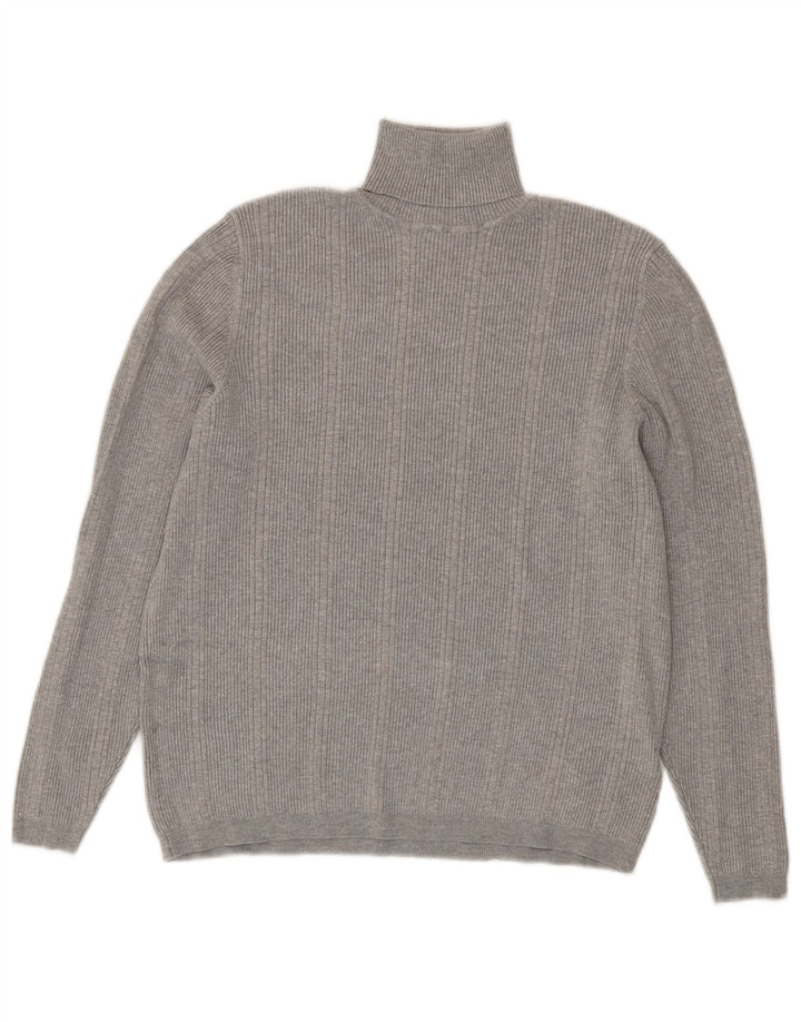 Marks & Spencer Γυναικείο πουλόβερ με ρολό λαιμόκοψη UK 18 XL γκρι βισκόζη