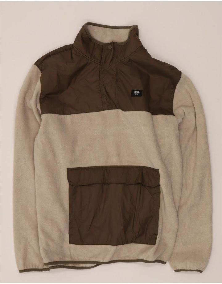 Vans Ανδρικό κουμπιά Fleece Jumper με μεγάλο λευκό χρώμα πολυεστέρα