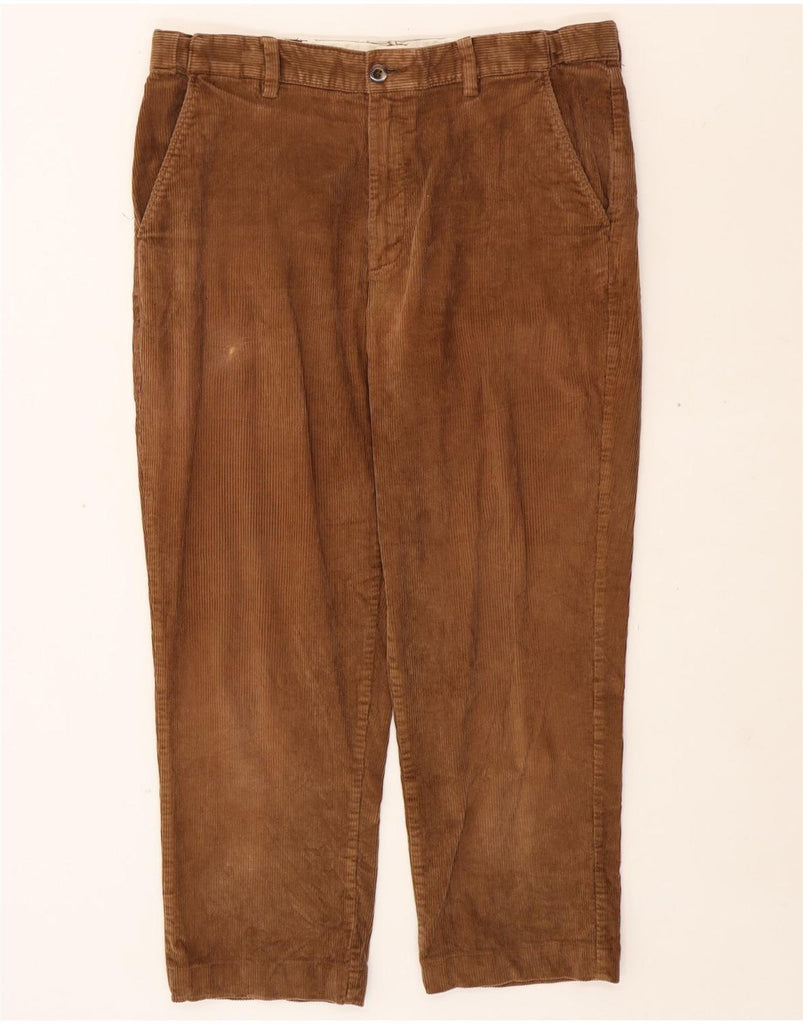 L.L.BEAN Mens Straight Corduroy Trousers W37 L29 Brown Cotton Vintage L.L.Bean and Second-Hand L.L.Bean from Messina Hembry 